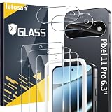 letosan 3 Pack for Google Pixel 11 Pro Screen Protector Tempered Glass + 3 Pack Camera Lens Protector, Military Grade Shatterproof, 9H Hardness, Fingerprint Unlock,Case Friendly 6.3 Inch