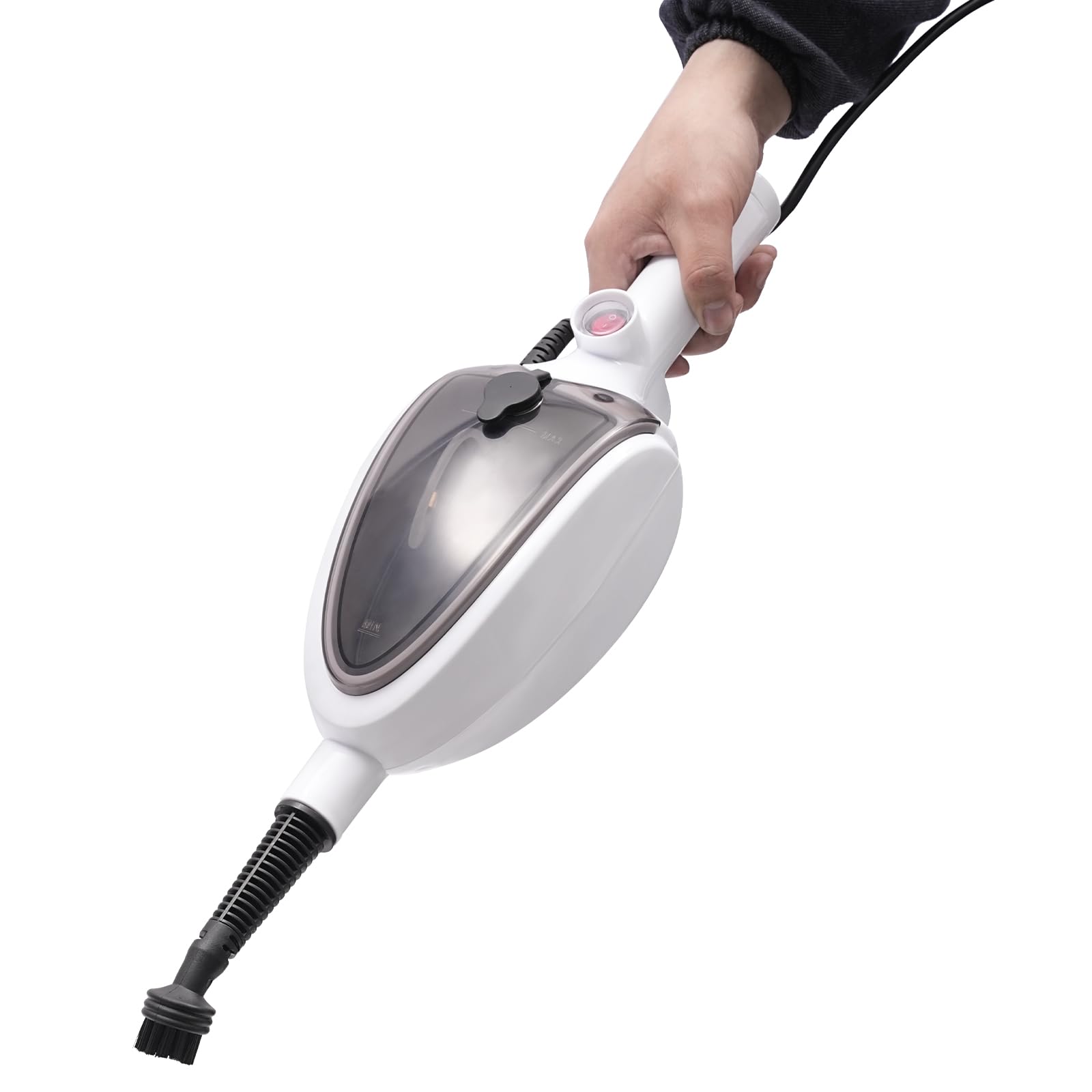 Elektryczny mop parowy ze zbiornikiem na wodę i obrotową głowicą mopa o 360°, 1300 W Steam Plus, nadaje się do wszystkich rodzajów podłóg