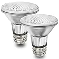 Par20 Bulbs, 2 Pcs 120V 50W Par20 Flood Light Bulbs, E26 Medium Base Long Lasting Life High Output Reflector Flood Lights -Warm Light