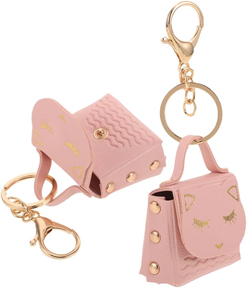 Abaodam 2Pcs Cute Cartoon Cat Keychain Pendant Mini Wallet Keychain Portable Coin Purse Keychain Small Purse Keychain