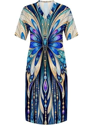 Image of PinkPatty Women's Oversize V Neck Short Sleeve Maxi Dress with Pockets