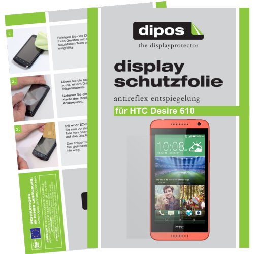 dipos I 2X Pellicola Protettiva antiriflesso Compatibile con HTC Desire 610 Pellicola di Protezione