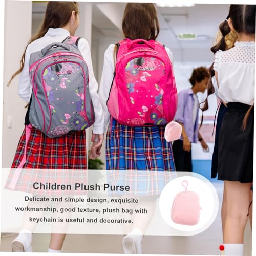 Cute Plush Pouch for Candy Color Bag with Keychain Small Plush Purse for Lightweight and Portable for Coins and Change Storage for Outdoor and Travel Use4