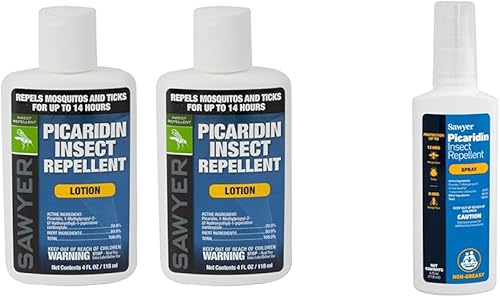 Sawyer - Repelente de insectos al 20% de picaridina, paquete doble de 4 onzas y spray de bomba prémium de 4 onzas