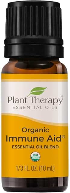 Plant Therapy Organic Immune Aid Essential Oil Blend 10 mL (1/3 oz) 100% Pure, Undiluted, Therapeutic Grade