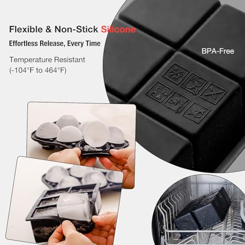 Bandejas de hielo grandes de silicona con tapa sellada y pinza, set de 2 miniatura 5