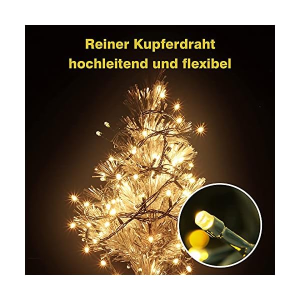 Wweixun2020 Lichterkette Weihnachtsbeleuchtung Bunt 60m 600 LED 8 Lichtmodi, reiner Kupferdraht, IP44 Wasserdicht für… – Bild 4