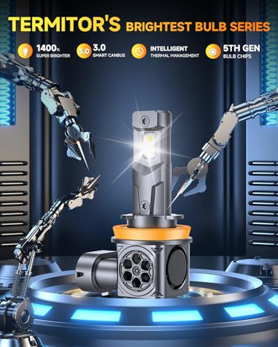 Image of Ursprung 𝟐𝟎𝟐𝟔 𝐔𝐩𝐠𝐫𝐚𝐝𝐞𝐝 H11 /H8 /H9 9005 /HB3 Light Bulbs, 100000LM 𝟏𝟒𝐗 Ultra Brightness, 1:1 Halogen Size, 6500K Cool White, 85000+ Hours，Plug and Play, Pack of 4
