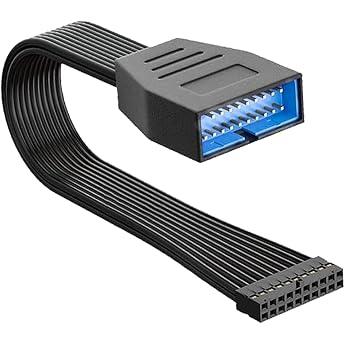 USB 3.0-Header-Verl ngerungskabel Flexibler Flacher USB 3.0 19/20-Pin-Stecker auf Buchse interner Extender-Adapter f r Motherboards 15 cm