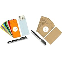 100 Pack Each Brown & Multi Small Coin & Cash Envelopes with Black Pen 130 GSM Paper Mini Envelopes with Gummed Flap, Seed Storage Envelopes, Tip envelopes, Cash, Keys, Jewelry, and Small Parts