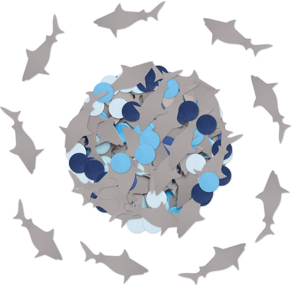 Shark confetti,Theme Table Confetti,Ocean Animals/Baby Shark/Under The Sea/Summer Beach Bach/Swimming Pool/Hawaii Luau/Shark Doo Doo Theme Baby Shower Birthday Party Supplies Decorations (200 pcs)