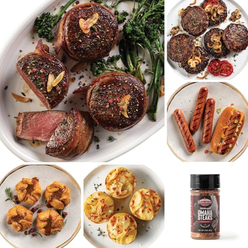 Omaha Steaks Deluxe Package, Gift-Ready or Stock Up, 21 items, 12 entrees - 4...