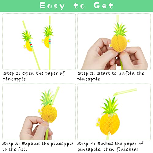 50 pitillos Hysagtek con decoración piña, 24 cm miniatura 3
