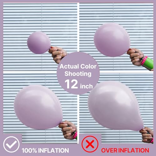 Image of PartyWoo Dusty Purple Balloons 100pcs Different Sizes Pack of 18 12 10 5 Inch Lavender Lilac Boho Neutral Balloon Arch Kit for Baby Shower Graduation Cat Tornado Birthday Party Decorations Purple-F33