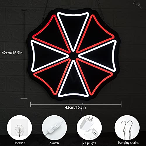 Mahiyee Umbrella Corporation Neon Signs For Wall Decor,Usb Powered Neon Sign For Bedroom Living Room,Anime Led Light For Beer Bar Pub Party Game Room Decor,Game Logo,Internet Cafe Decor,Christmas Birthday Gifts For Men,Gamer Gifts For Teen Boys,Cool Wall Art Decorative Lights, Man Cave (16.5X16.5In) #TOP2