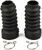 Rubber Motorcycle Front Fork Gaiters Dust Cover Boots for Honda Dio 18/27/28/34/35/56 and Jog 50/90, Shock Absorber ion, 43mm Big Hole 27mm Small Hole, 103mm Length, Black, 1 Pair