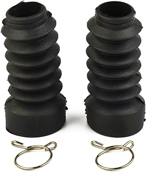 Rubber Motorcycle Front Fork Gaiters Dust Cover Boots for Honda Dio 18/27/28/34/35/56 and Jog 50/90, Shock Absorber for ION, 43mm Big Hole 27mm Small Hole, 103mm Length, Black, 1 Pair
