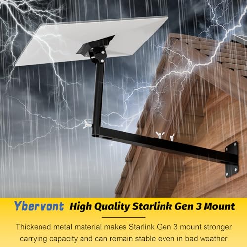 Starlink Gen 3 Mount with Adapter, Extension-Type Heavy Duty Starlink Long Wall Mount, StarLink Pole Mount, Mounting Kit for Starlink Gen 3 Internet Kit Satellite - Thumbnail 7