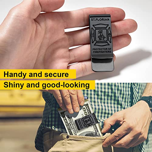 ChainsProMax Men Money Clip, Custom Name Gift-Ahkn Cross/St. Michel/St. Christopher/St. Florian/Knights Templar-Send Gift Box4