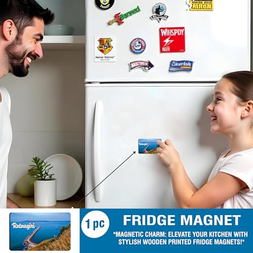 Image of Elegant Fridge Magnet with Themes |Rectangular Size Refrigerator Magnet with Magnetic Rubber Back | Pack of 1, 8.6cm X 5.4cm (Ratnagiri)