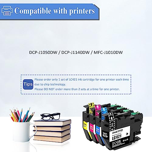 SHUOLEI LC421 Ink Cartridges Compatible with Brother LC421 LC-421 XL Inkjet Cartridges Multi-Pack Standard Yield - Image 2