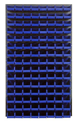 Quantum Storage Systems QLP-3661-220-120BL Gray Louvered Panels Complete Package with Bins, 36" L X 61" H, Blue
