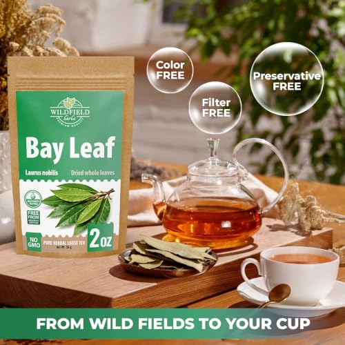 Image of 2 oz. Bay Leaf Herbal Tea (Laurus Nobilis) - 56g Dried Bay Leaves Herb Te De Laurel