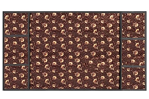 Image of Stylista Refridgerator top Cover Suitable for Samsung RR21C2F25HS /HL, 189 Liter Fridge, Dimension (WXD) 71x109 CM, Floral Pattern Coffee Brown