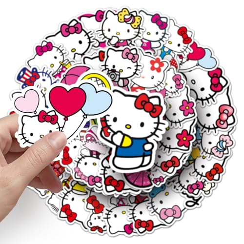 Moqian MQ126 50Pcs Hello Kitty Stickers For Kids, Cute Anime Cartoon Hellokitty Waterproof Vinyl Decal thumb #7