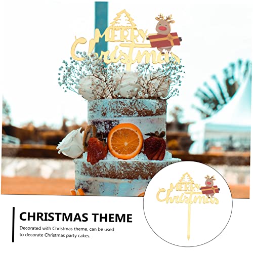 Amosfun 10 Pçs Topo De Bolo De Natal Enfeites De Cupcake Enfeites De Cupcake Topo De Sobremesa De Na