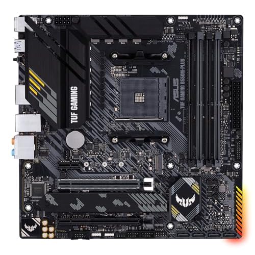 ASUS TUF Gaming B550M-Plus Gaming Mainboard Sockel AM4 (micro ATX, Ryzen, PCIe 4.0, 2x M.2, 2Gbit/s Ethernet, SATA 6Gbit/s, USB 3.2 Gen 2 Typ-A/C, Aura Sync)