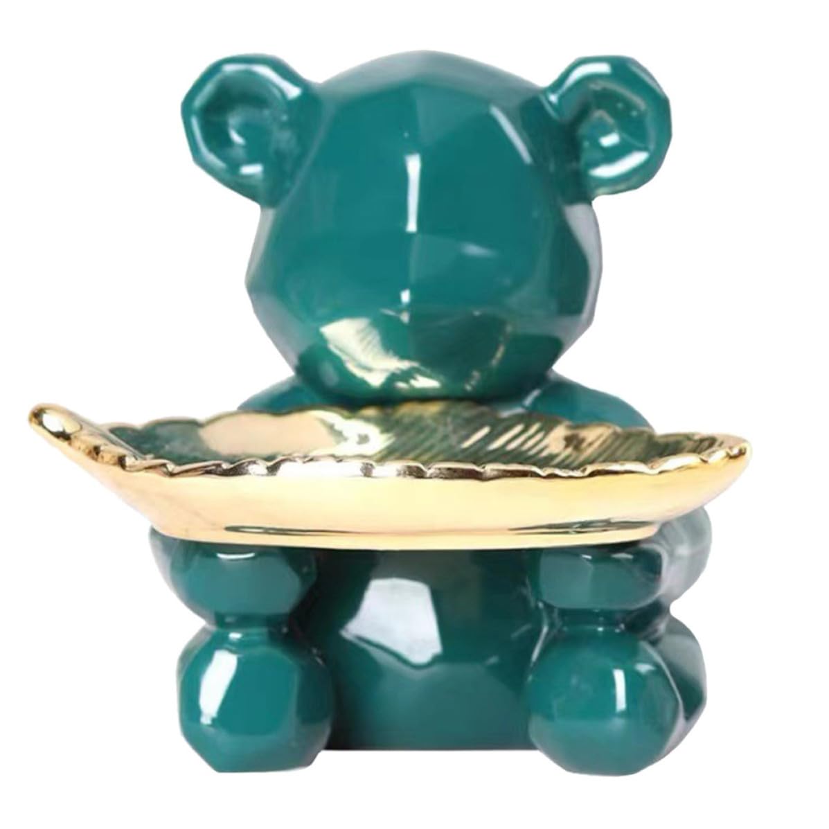 ifundom Bandeja de Cerámica para Joyas Forma de Oso, Verde