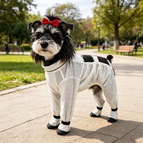 Mameluco para cachorros con correa ajustable y ropa de verano elástica 4