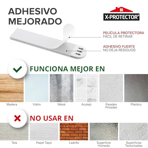 Miniatura 5 de X-Protector Cinta Adhesiva Para Cuadros Pared - 20 Pares Velcro Cuadros Pared - Adesivos Paredes Decoración - Colgar Poster Sin Agujeros - Tiras Adhesivas Hasta 9 Kg Tamaño L