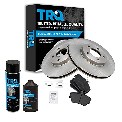TRQ Front Brake Pad & Rotor Kit Semi-Metallic Compatible with 1996-2007 Ford Taurus 1996-1997 Thunderbird 1995-2002 Lincoln Continental 1993-1998 Mark VIII Mercury Cougar 2001-2005 Sable