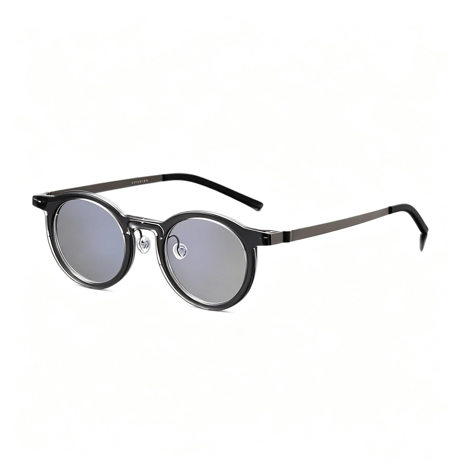 Ovale Brillengestelle, schraubenlose Brillen for den Computer, Acetat-Brillen, Unisex, Nicht verschreibungspflichtige Brillen, Titan-Lesebrillen(Grey)