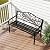 Tangkula 50 Inches Outdoor Garden Park Bench, Cast Iron Metal Front Porch Loveseat with Floral Design Backrest and Slatted Seat, Patio Bench with Armrests for Outside, Yard and Lawn, Black