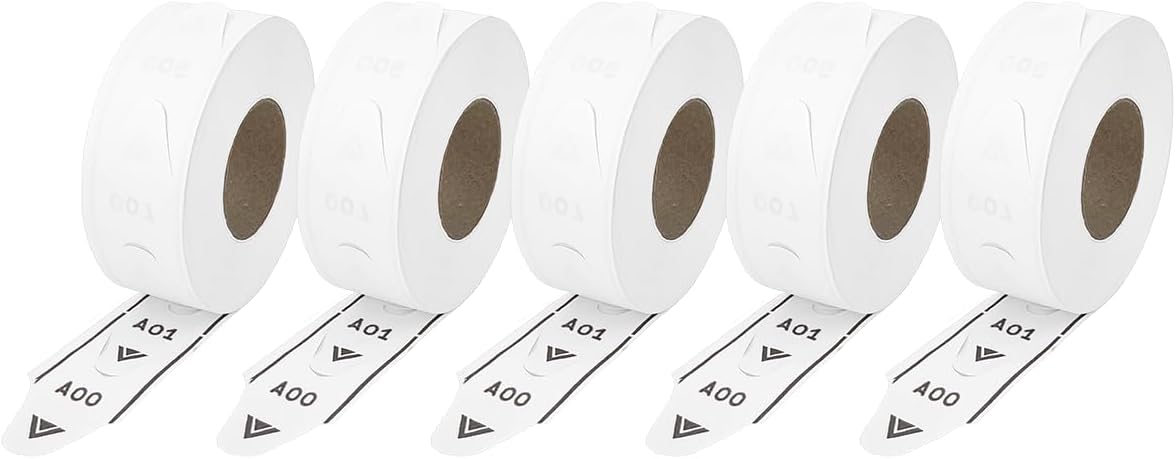5 Rolls of 2-Digit Turn-O-Matic T80 White Take a Number Tickets for D80 Ticket Dispenser - 2000/roll