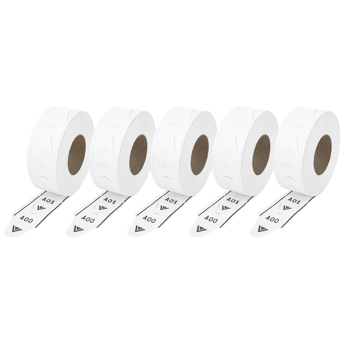 5 Rolls of 2-Digit Turn-O-Matic T80 White Take a Number Tickets for D80 Ticket Dispenser - 2000/roll