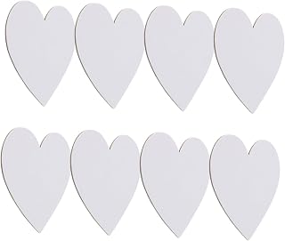 EXCEART Heart Shaped Canvas Boards for Painting 5.9 Inch Panel Canvas for Drawing Art Oil Painting Beginner Adults Student Supplies