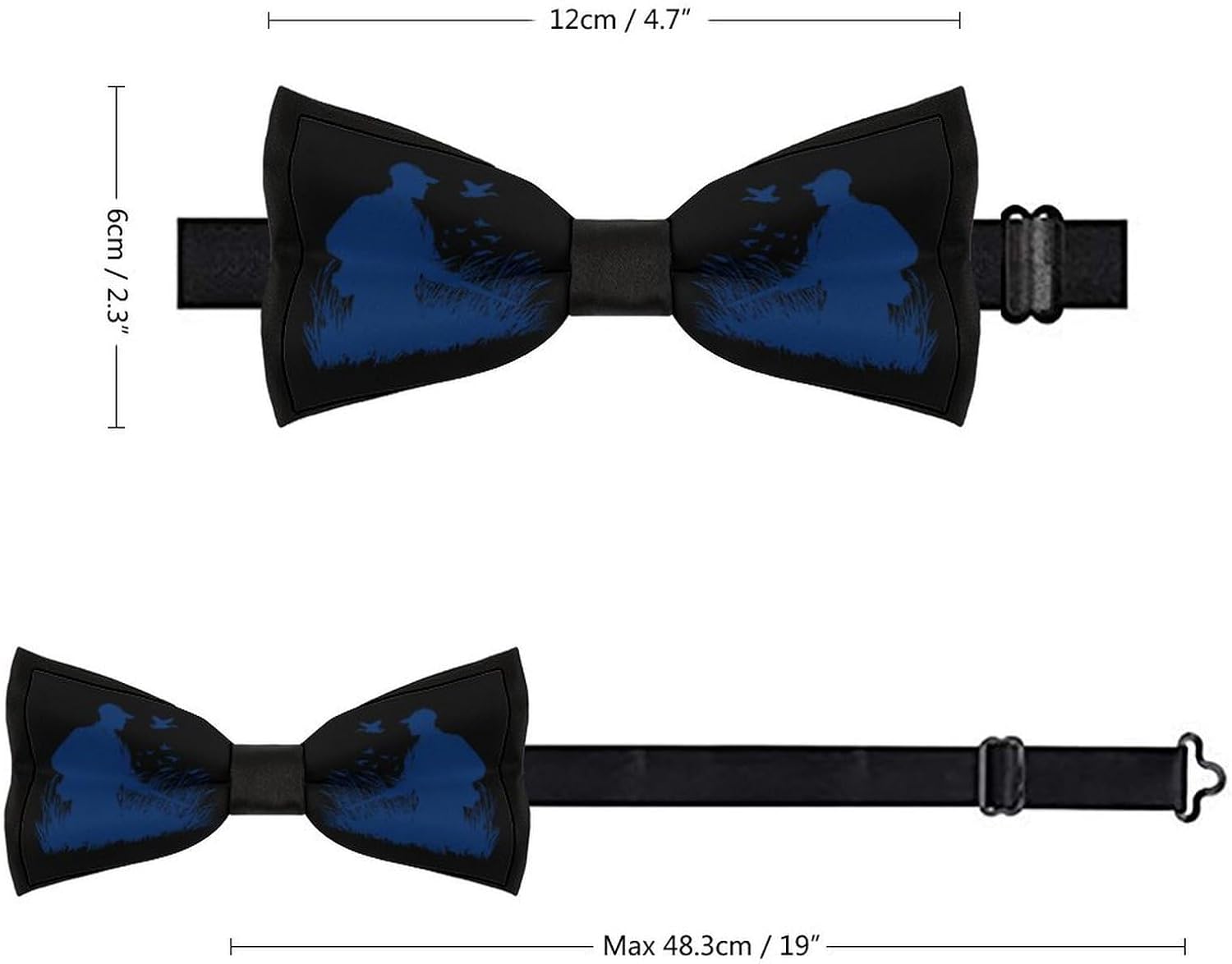 Ducks Hunting Novelty Men's Bow Tie Pre-tied Adjustable Bowtie Accessories for Wedding Party