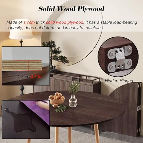 Plateau de table rond en bois 120 cm surface de remplacement pliable