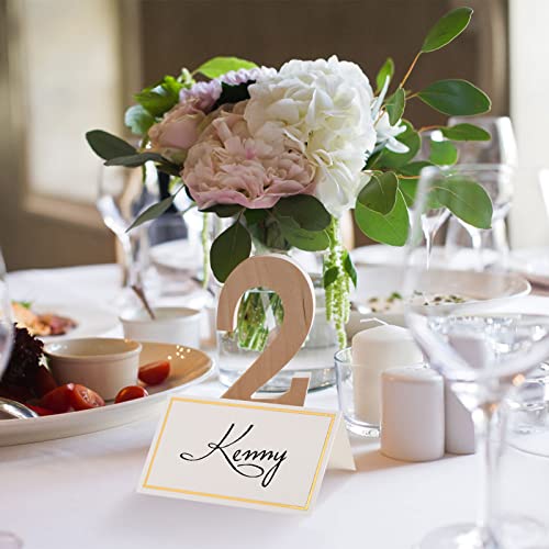 Kraftisky 100 Pack Place Cards For Table Setting With Gold Foil Border Table Tent Cards For Seating Perfect For Weddings, Dinner Parties, Banquets 2” X 3.5” #TOP3