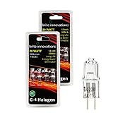 Brite Innovations G4 Halogen Bulb, 20 Watt (8 Pack) Dimmable Soft White 2700K -12V-Bi Pin -, T3 JC T