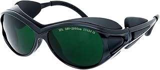 MCWlaser Professional LED Red & Blue Light Therapy Glasses 200nm-2000nm IPL Laser Safety Glasses Protective Goggles for Hair Removal, UV400 Tanning Goggles Cosmetology Eye Protection Style 2