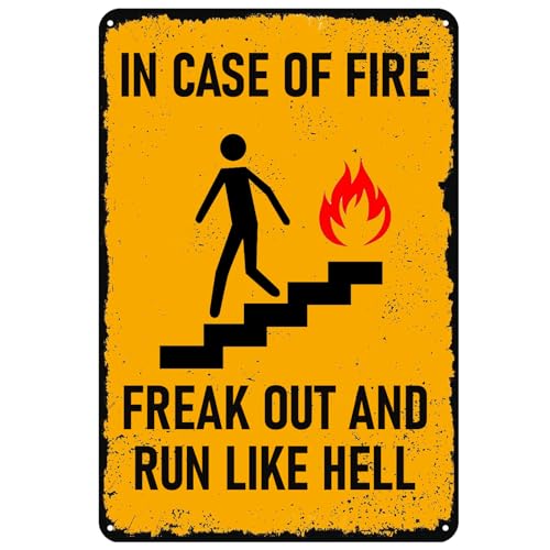 Fire Drill Safety Rules Vintage Metal Sign In Case Of Fire