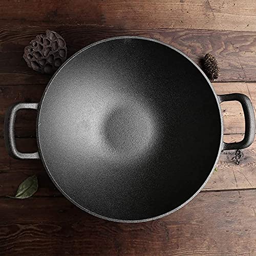 Wok de hierro fundido 32 cm con tapa de madera miniatura 4