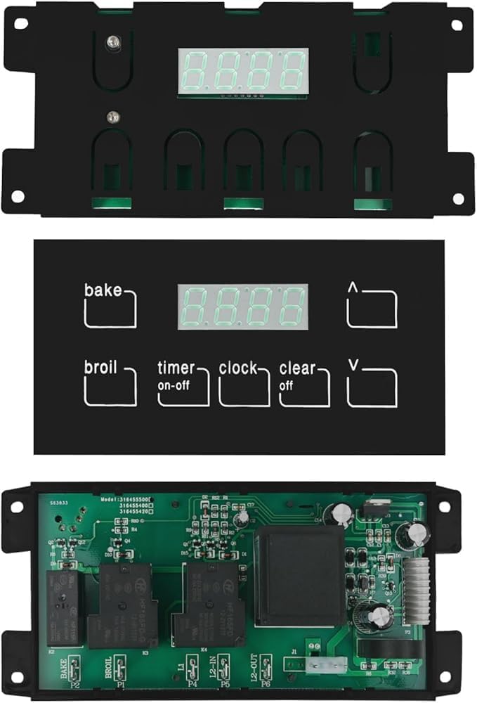 316455500 for Kenmore Frigidaire Electric Oven Control Board with 316220725 Touchpad Overlay