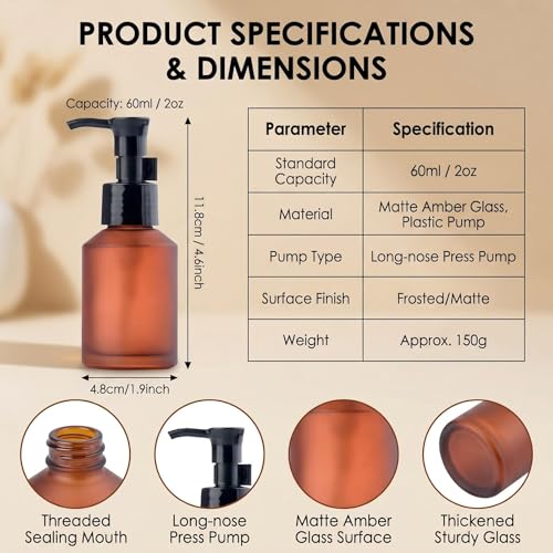 Botellas de viaje de 60 ml ideales para cosméticos y baños elegantes 3