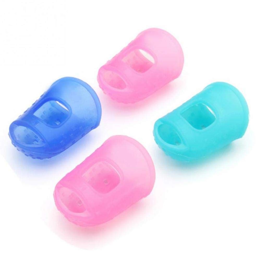 Zonfer 4Pcs Anti-Slip Silicone Finger Guards Guitar Fingertip Protectors For Ukulele Guitar (Size M Random Color)